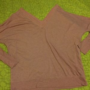 Pink and sparkly deep v shirt